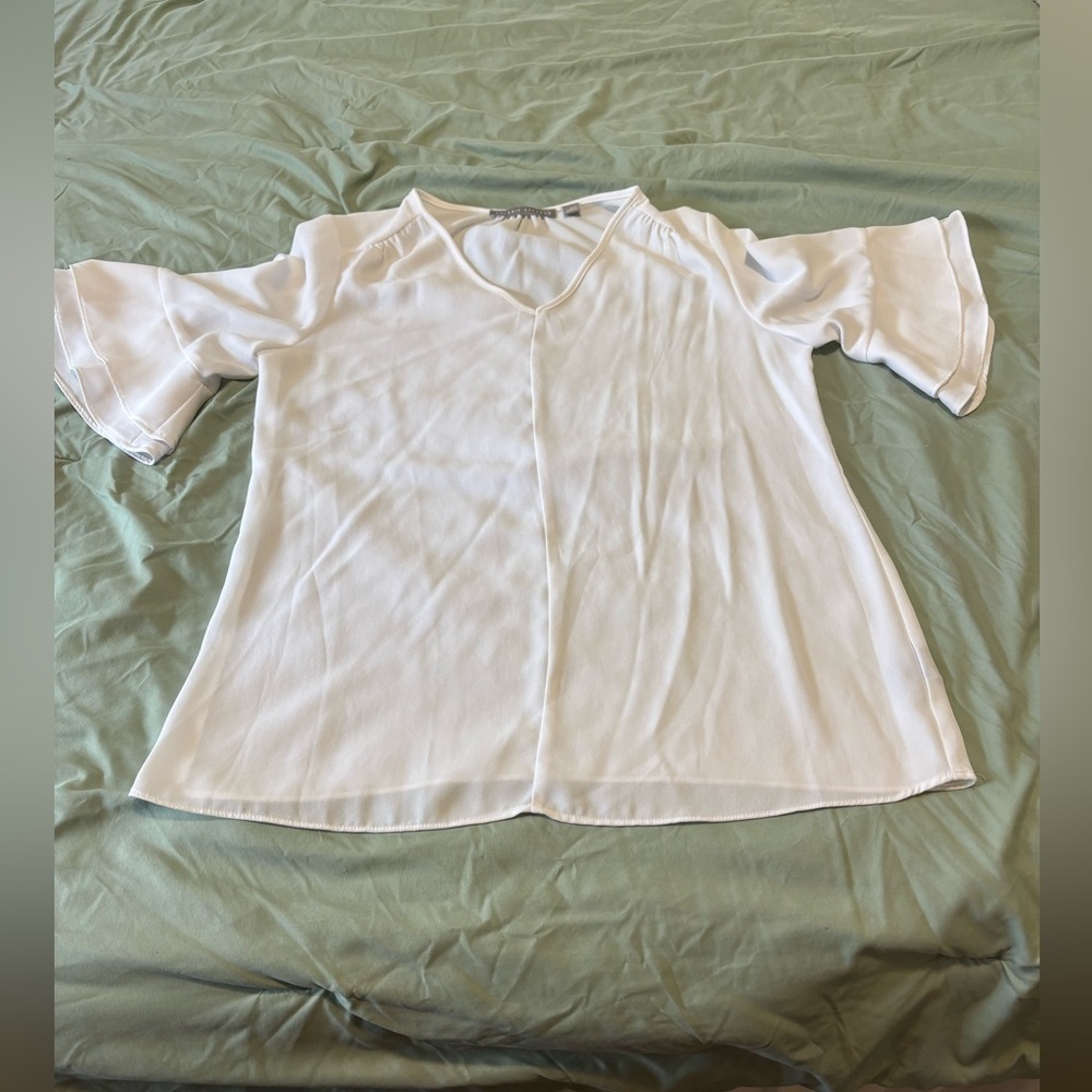 Valerie Stevens, Women’s 3/4 Sleeve Blouse, white, Size Small